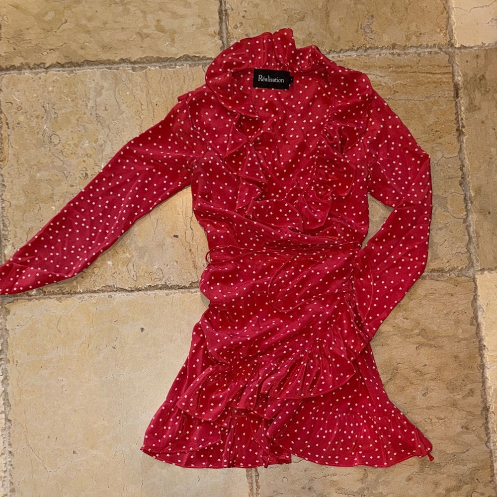 Realisation Par Red Polka Dot Mini Dress